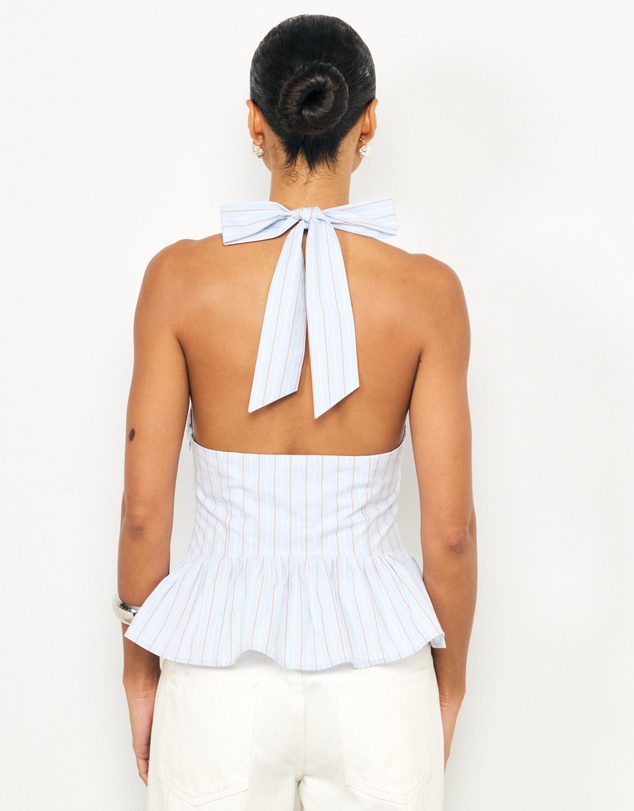 AERE - Halle Striped Halter Top
