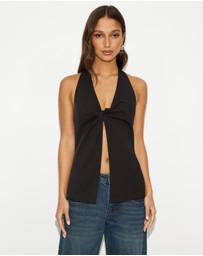 Dazie - Shaker Twist Halter Top