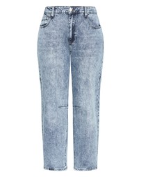City Chic - Plus size Harley Fit Brooke Barrel Leg Jean - stone wash