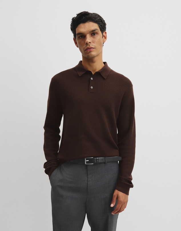 Country Road - Australian Merino Textured Polo Knit
