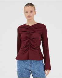 Third Form - Allure Gathered Long Sleeve Top