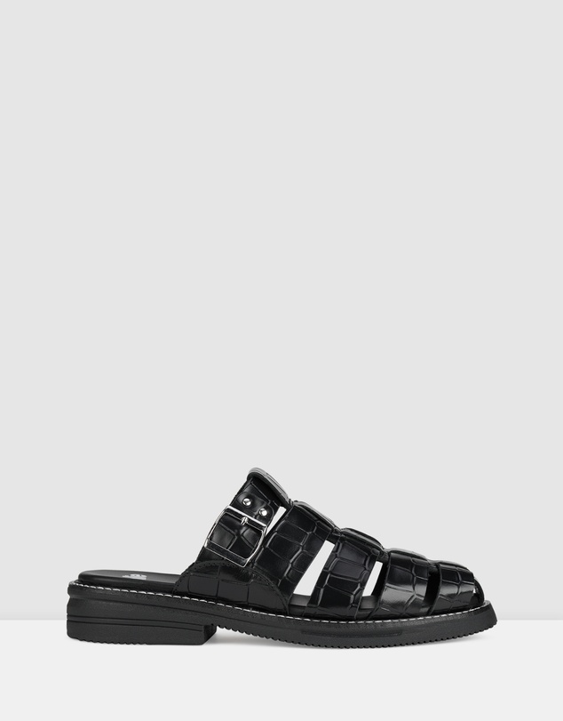 Rollie - Mule Fisherman Croc Flat