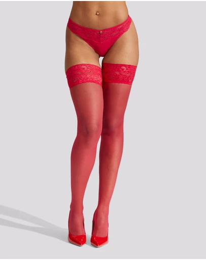 Ann Summers - Lace Top Glossy Hold Ups