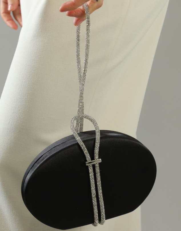 Morgan & Taylor - Celeste Satin Clutch in Black