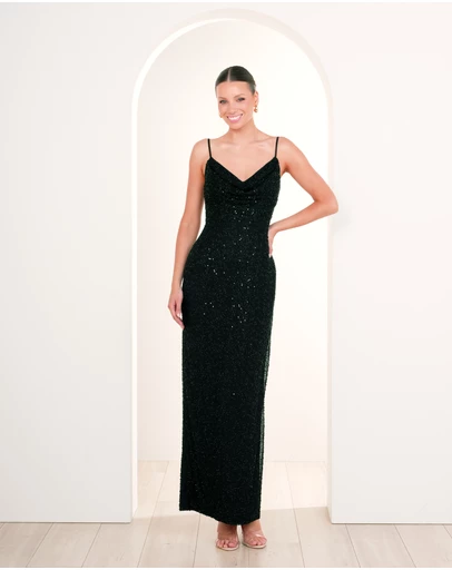 Pilgrim - Lalor Cowl Neck Beaded Gown