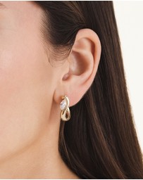 Rosefield - Marquise Wave Gold-Tone Hoop Earrings