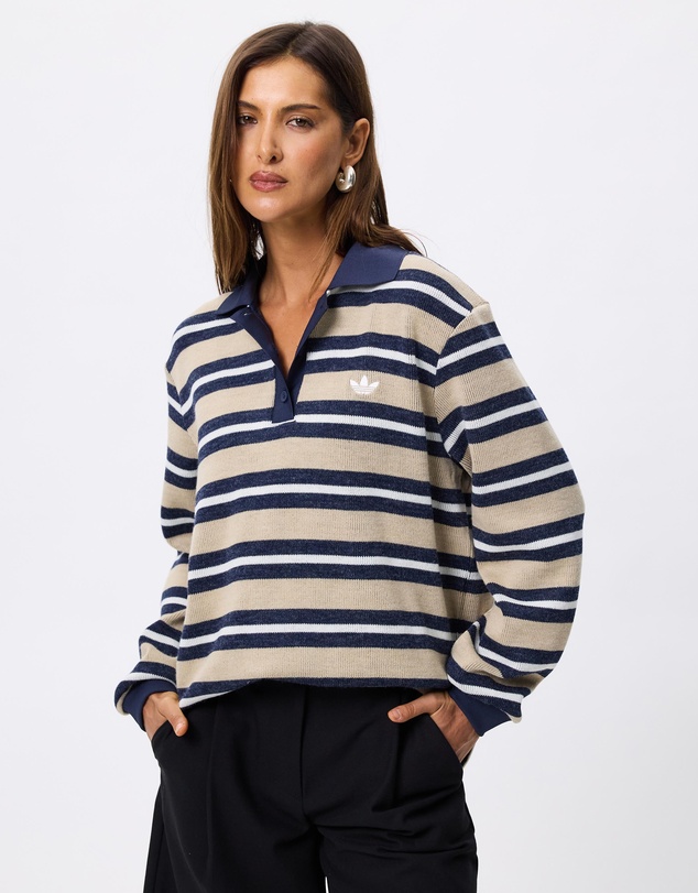 adidas Originals - Stripe Knitted Polo Top