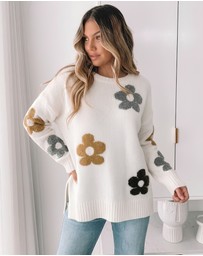 Esther & Co - Novella Knit - Cream Floral