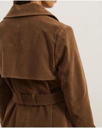 Atmos&Here - Lila Faux Suede Trench Coat