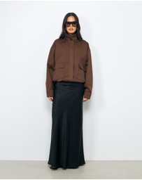 AERE - Bias Maxi Satin Skirt