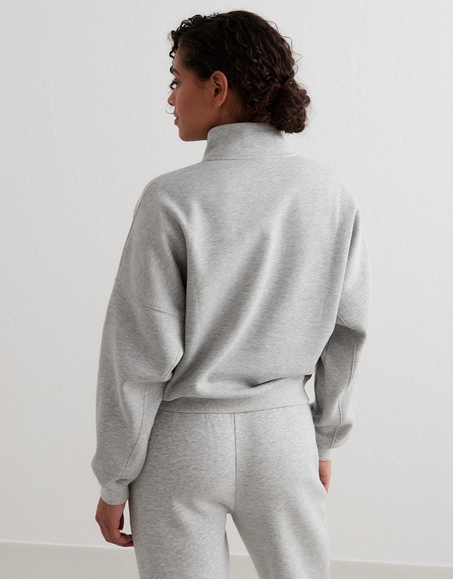Aim'n - Varsity Blocked Half-Zip Sweater