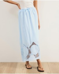 Atmos&Here - Cora Embroidered Midi Skirt