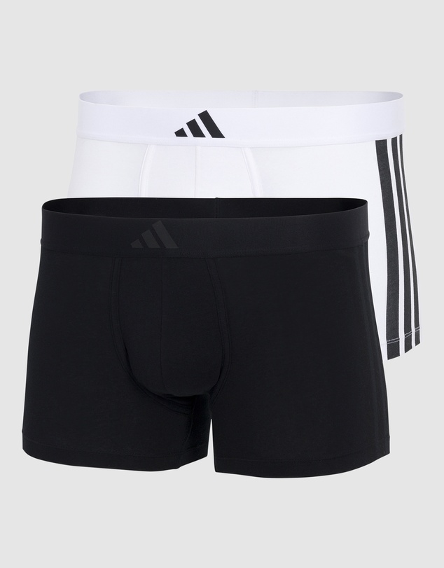 adidas Sportswear - 2 Pack Active Flex Cotton 3 Stripes Low Rise Trunk Underwear