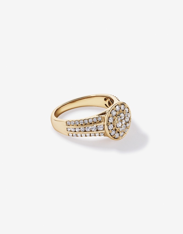 Michael Hill - 0.85 Carat TW Round Diamond Cluster Ring in 10kt Yellow Gold