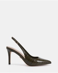 Wittner - Riker Croc Embossed Leather Slingbacks