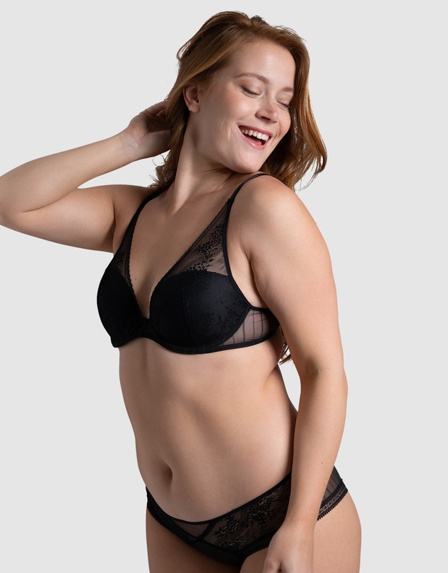 Passionata - Maddie Wired Padded Plunge Bra With Lace
