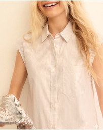 Emme - Rope Regular Cotton Sleeveless Shirt