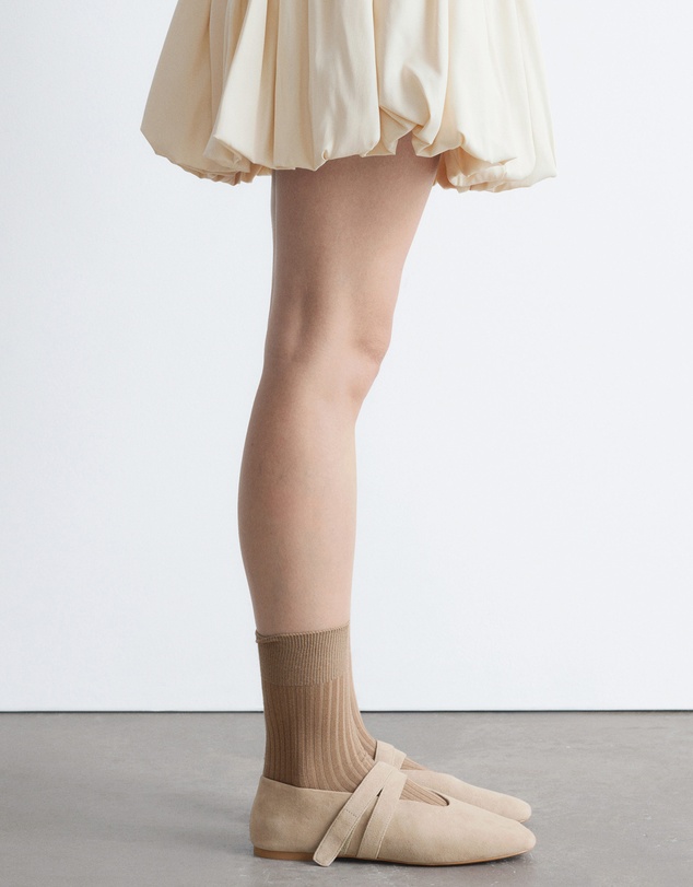 & Other Stories - Cross-Strap Leather Ballet Flats