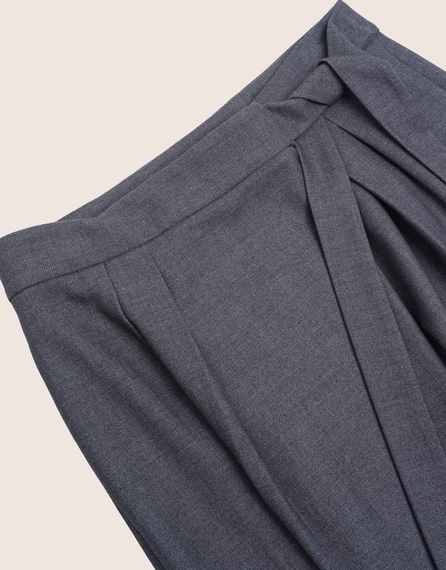 IDA+S - Amira Wool Asymmetrical Pleated Trousers