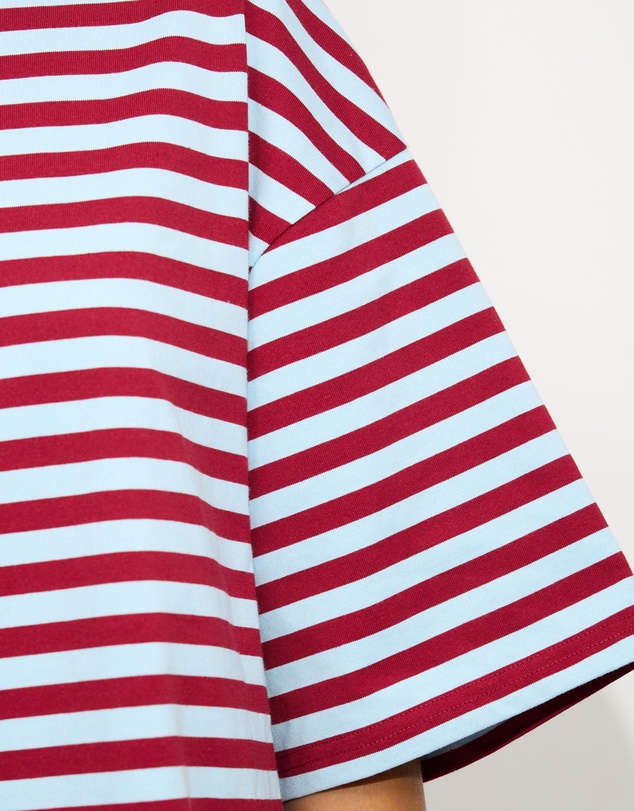 Dazie - Nostalgia Stripe Oversized Boyfriend Tee