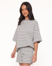 Petal & Pup - Hellen Stripe Short Set - Blue/Cream Stripe