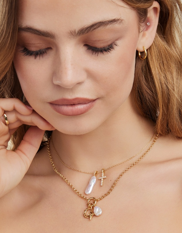 Zoe Olivia - 14K Gold Vermeil Pearl Long Charm