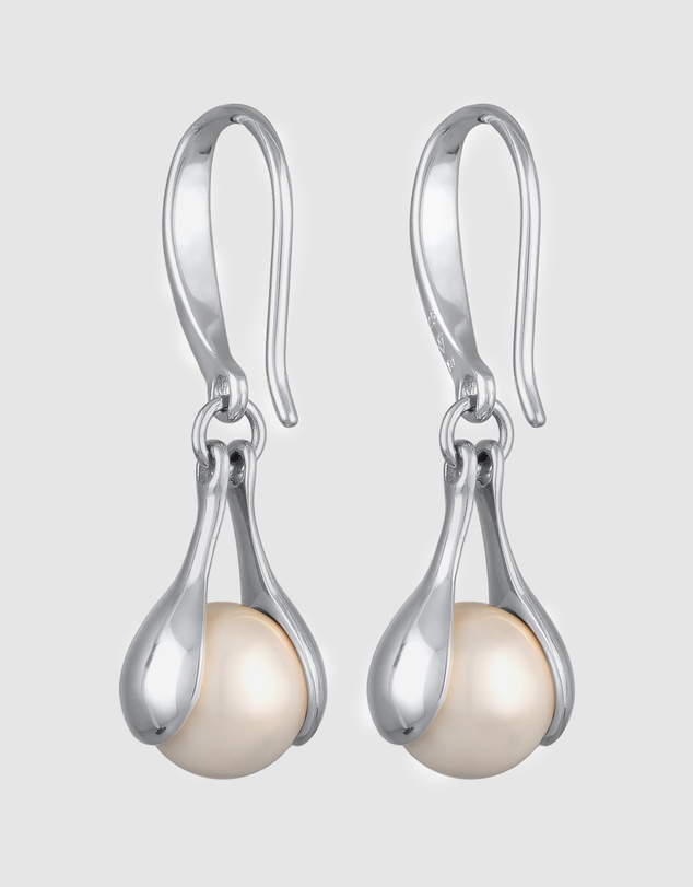Elli Jewelry - Earrings Hanger Long with Shell Pearl 925 Sterling Silver