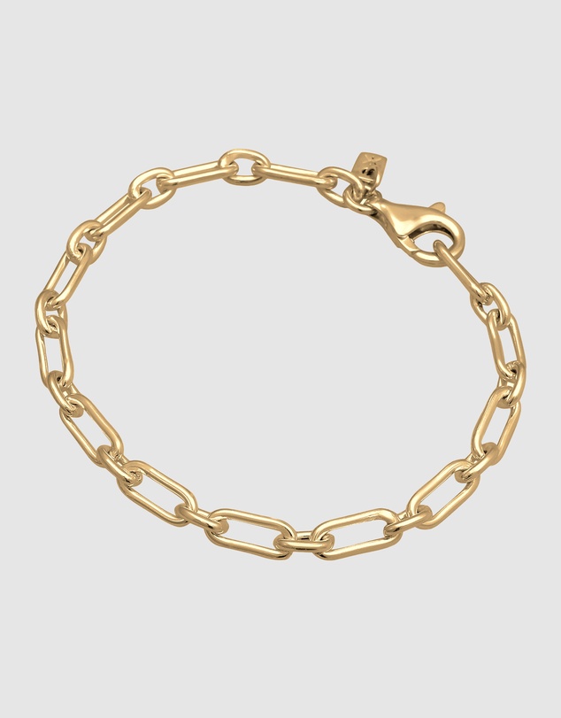 Kuzzoi - ICONIC EXCLUSIVE - Classic Oval Link Chain Bracelet in Gold-Plated 925 Sterling Silver
