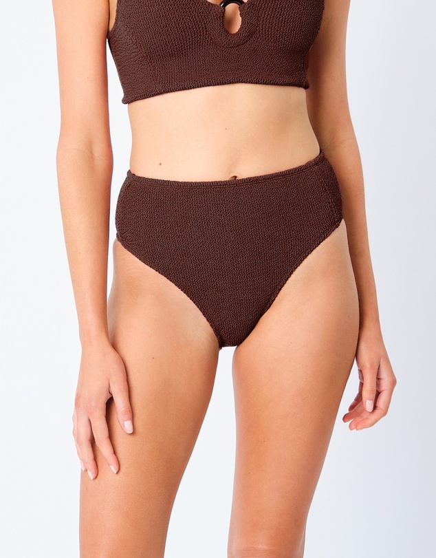 UNE PIECE - High-Waisted Crinkle Cut Bikini Bottom
