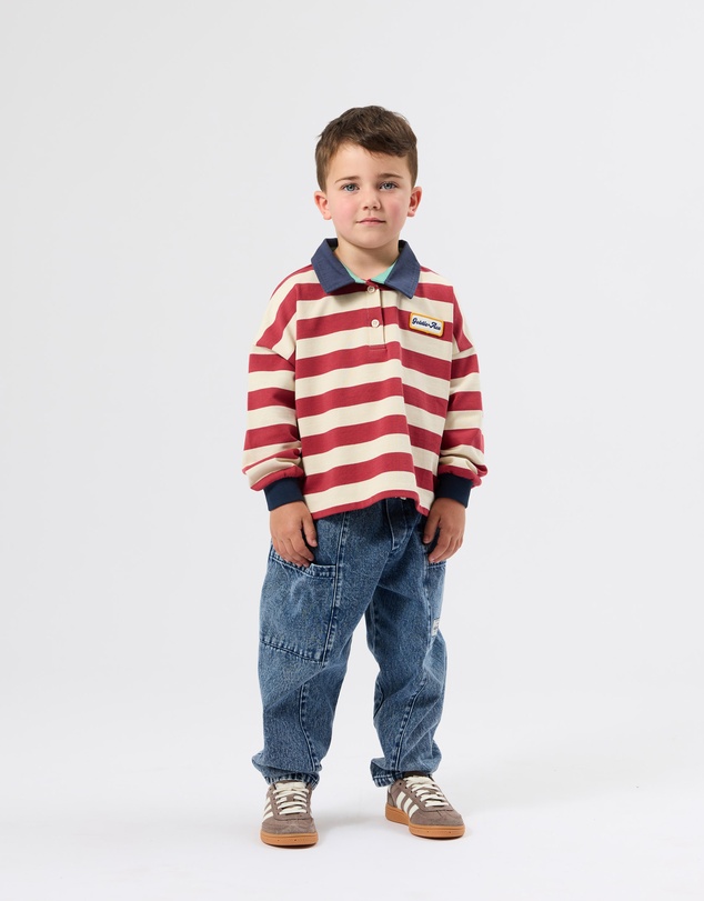 Goldie + Ace - Rugby Stripe Terry Sweat Top - Babies-Kids