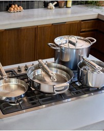 Joseph Joseph - Space Steel 6-piece Stainless-steel Cookware Set with Folding Handles