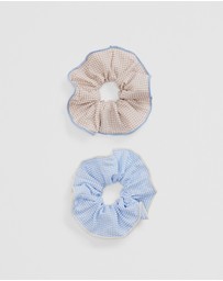 Country Road - Gingham Scunchie Pack Of 2