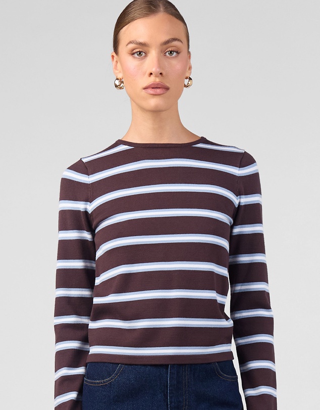MVN - Stripe Long Sleeve Knit Top