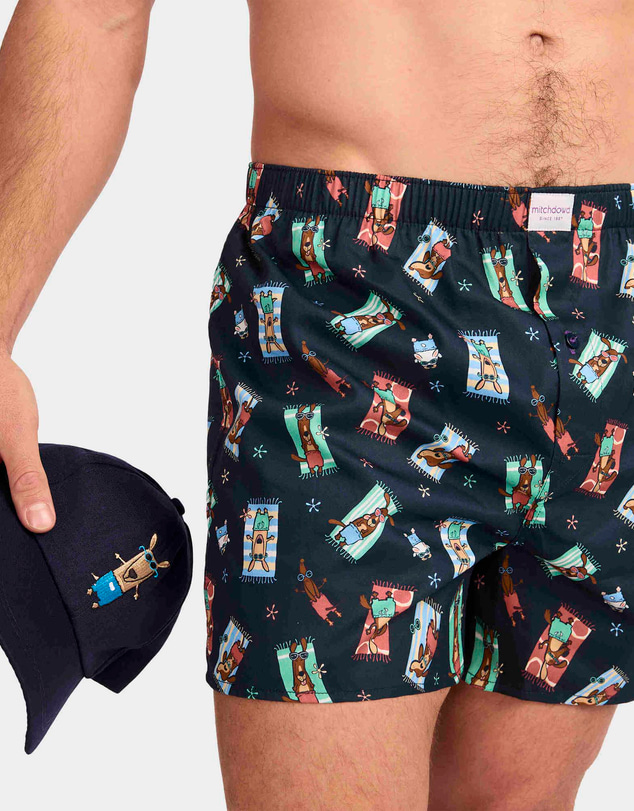 Mitch Dowd - Mitchdowd Sun Baked Dogs Boxer Shorts And Cap Gift Box