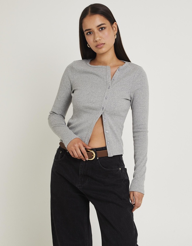 Subtitled - Maddy Button Asymmetric Top