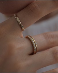 Elli Jewelry - Ring Set Moonstone Celestial 925 Sterling Silver Vermeil
