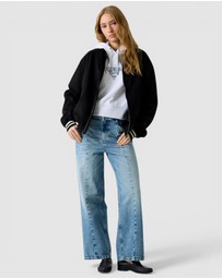 GUESS Jeans - GUESS JEANS Drop Shoulder Baker Cropped Hoodie