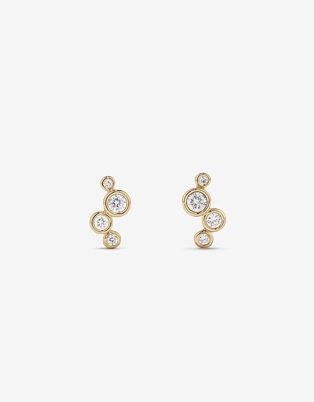 Michael Hill - 0.15 Carat TW Round Brilliant Graduated Diamond Bezel Set Stud Earrings in 10kt Yellow Gold