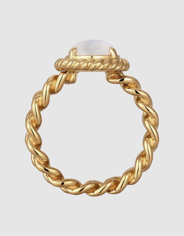 Elli Jewelry - Vintage Moonstone Ring in Gold-Plated 925 Silver