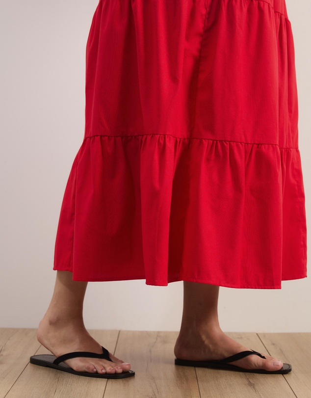 Atmos&Here Curvy - Josie Linen Blend One Shoulder Tiered Maxi Dress