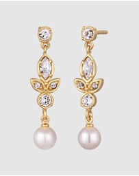 Elli Jewelry - Earrings Stud Pearl 925 Sterling Silver Gold-Plated