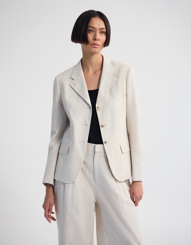 Oxford - Rae Linen Blend Crop/Cinched Blazer