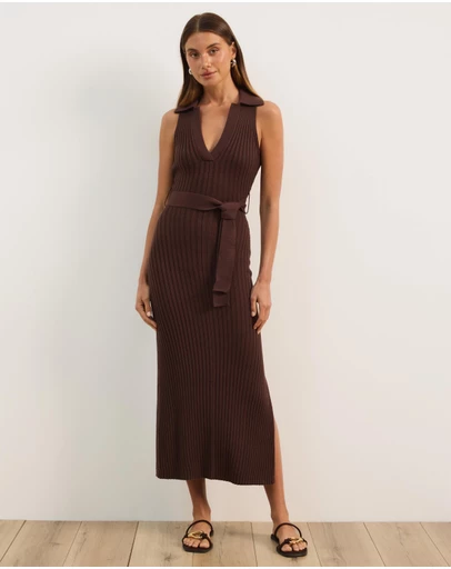 Atmos&Here - Joni Sleeveless Rib Knit Midi Dress