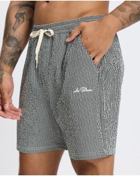 Les Deux - Stan Stripe Seersucker Swim Shorts