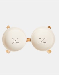 Mog & Bone - Double Bamboo Dog Bowl Natural