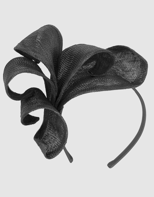Max Alexander - Large Black Sinamay Racing Fascinator