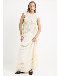 Subtitled - Belly Shirred Tie Top