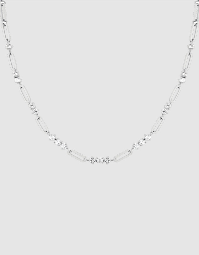 Rosefield - Graduated Crystal Silver-Tone Necklace
