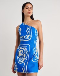 Jag - Ceezee Asymmetric Linen Mini Dress