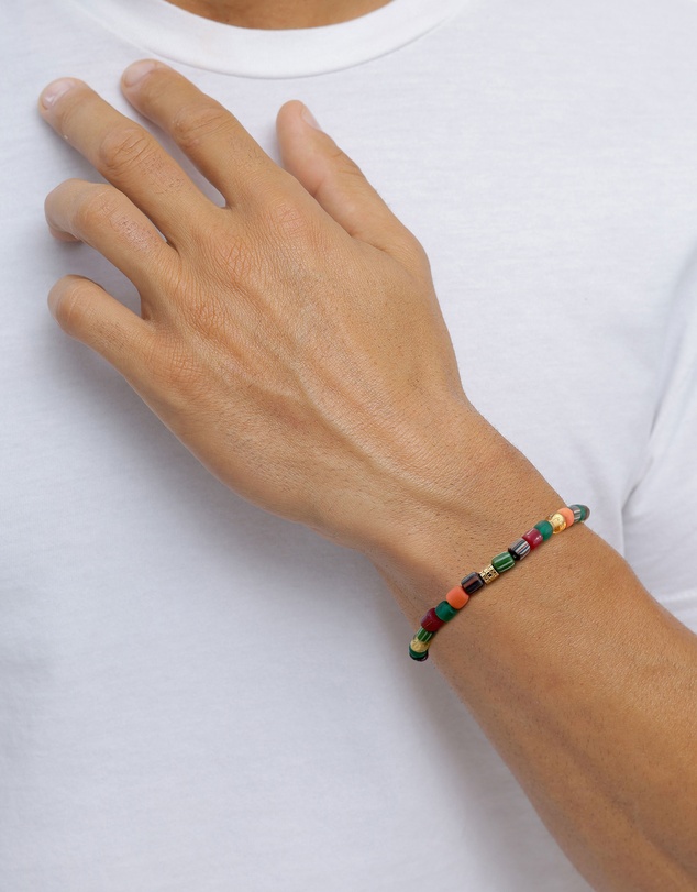 Kuzzoi - ICONIC EXCLUSIVE - Mixed Bead Bracelet with Gold-Plated Silver Elements